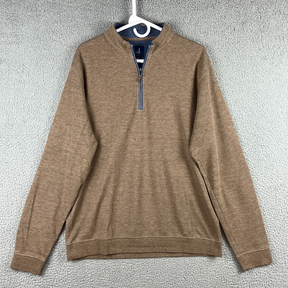 Jonnie‎ O Sweater 1/4 Zip Sully Mens Large Camel Brown Long Sleeve Golf Pullover
